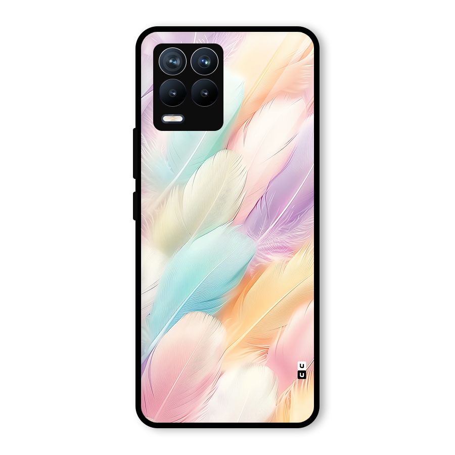 Pastel Feather Glass Back Case for Realme 8 Pro