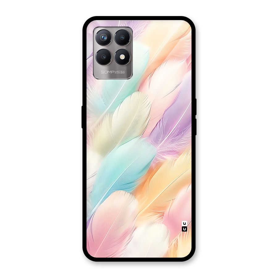 Pastel Feather Glass Back Case for Realme 8i
