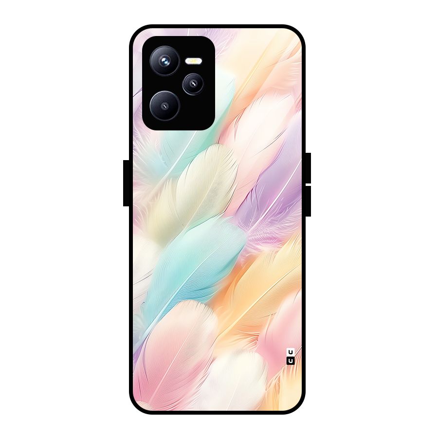 Pastel Feather Glass Back Case for Realme C35
