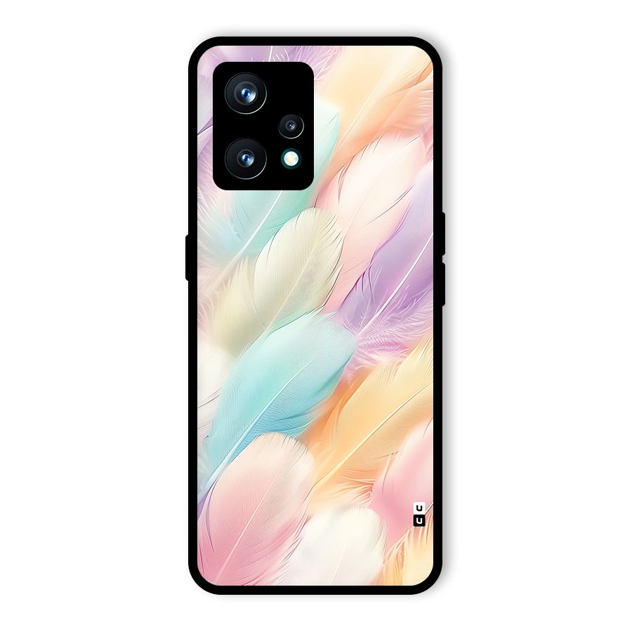 Pastel Feather Glass Back Case for Realme Narzo 50 Pro