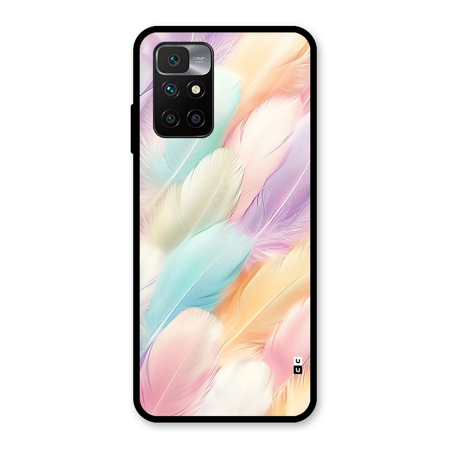 Pastel Feather Glass Back Case for Redmi 10 Prime