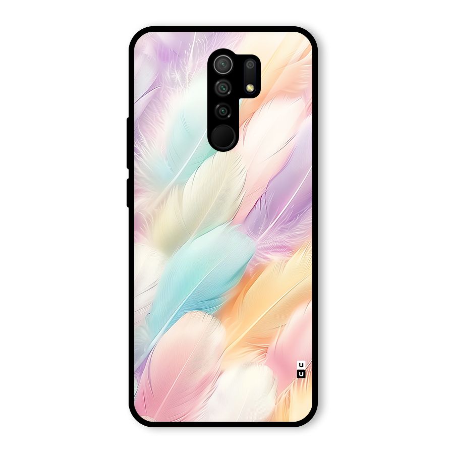 Pastel Feather Glass Back Case for Redmi 9 Prime