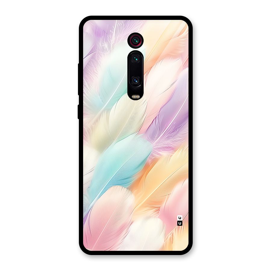 Pastel Feather Glass Back Case for Redmi K20 Pro