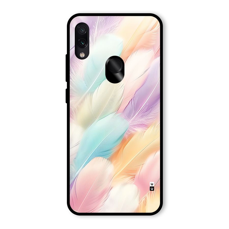Pastel Feather Glass Back Case for Redmi Note 7 Pro