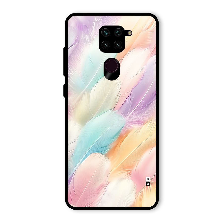 Pastel Feather Glass Back Case for Redmi Note 9