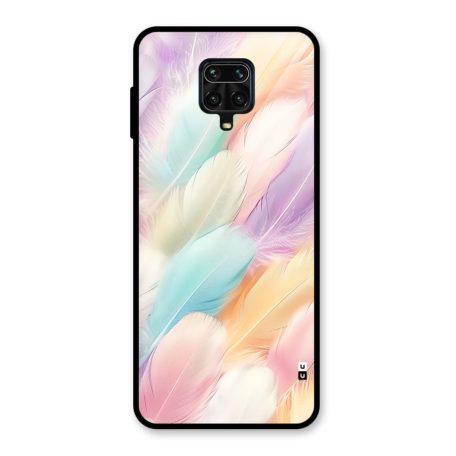 Pastel Feather Glass Back Case for Redmi Note 9 Pro