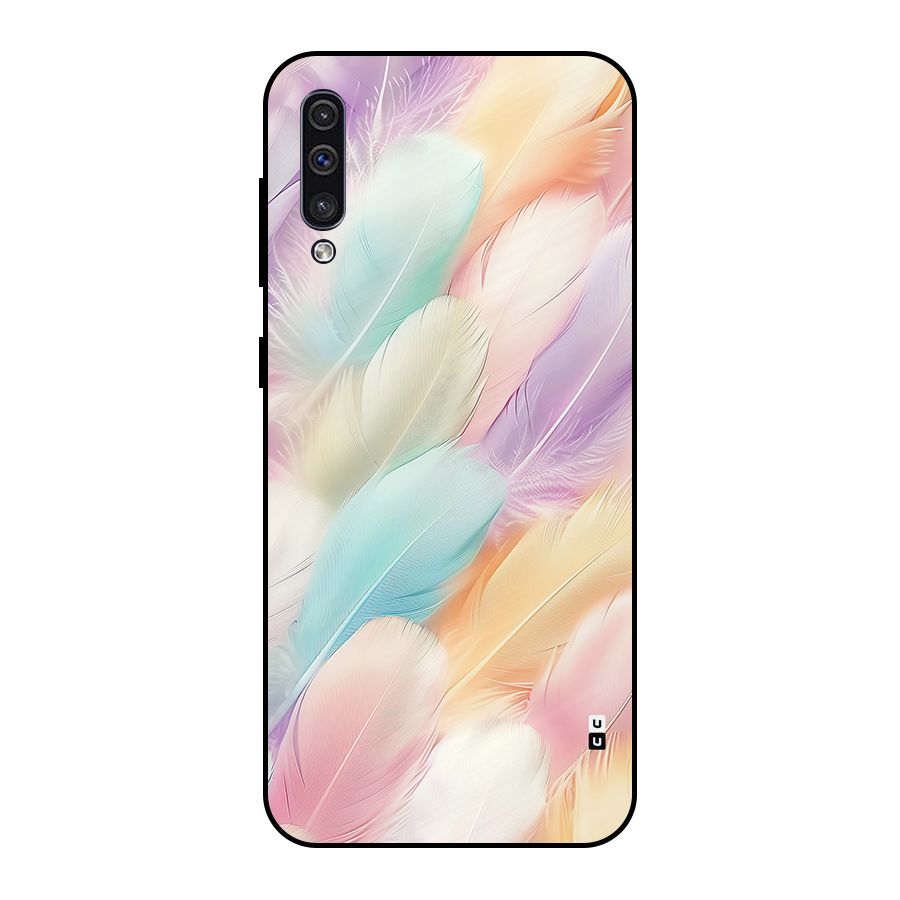 Pastel Feather Metal Back Case for Galaxy A50s