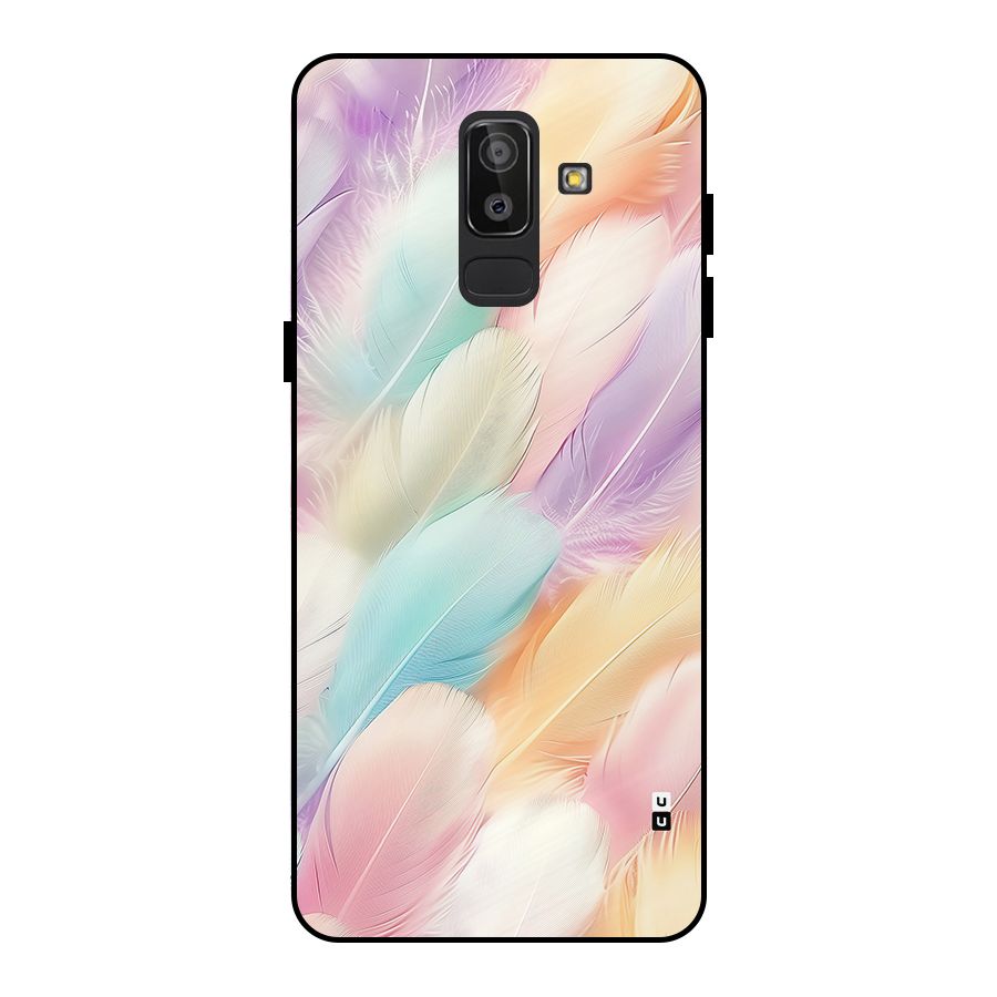 Pastel Feather Metal Back Case for Galaxy J8