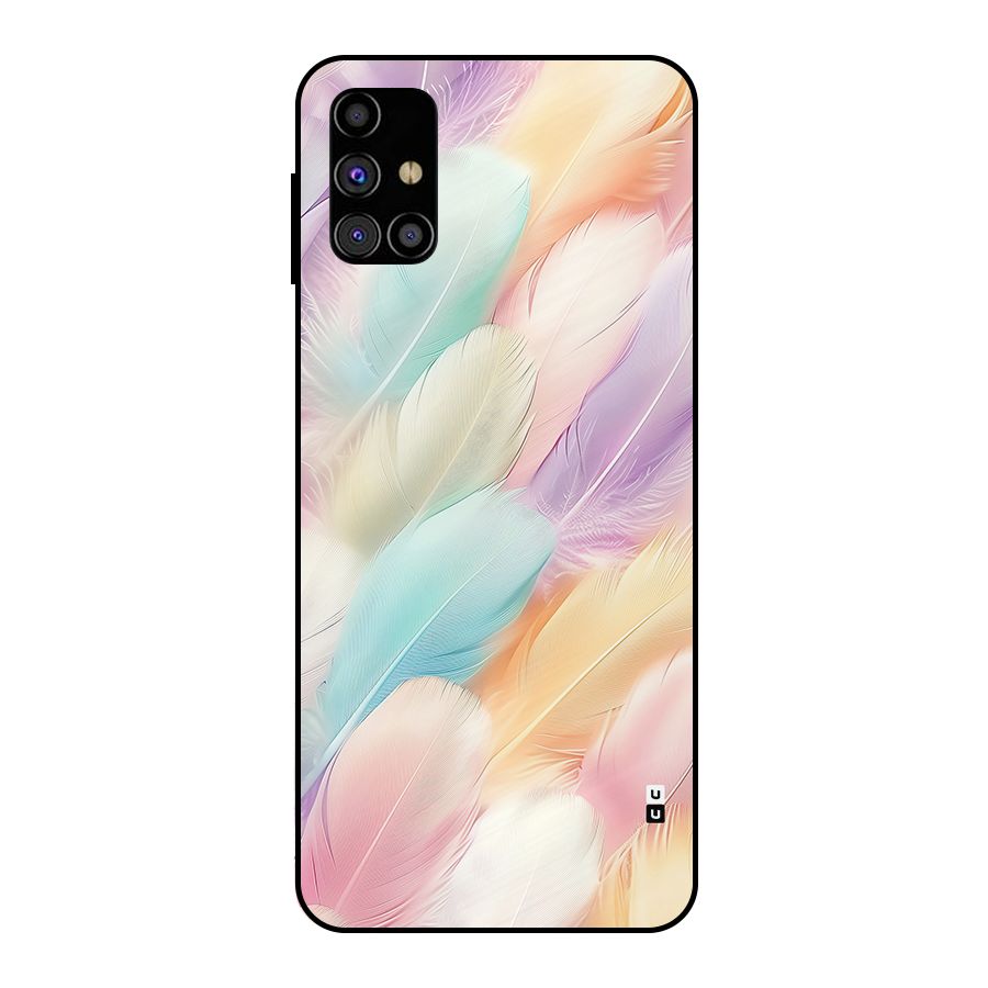 Pastel Feather Metal Back Case for Galaxy M31s