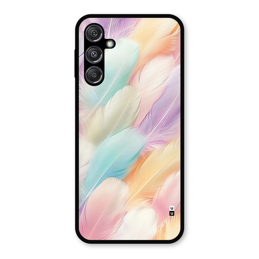 Pastel Feather Metal Back Case for Galaxy M34 5G