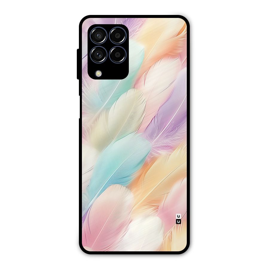 Pastel Feather Metal Back Case for Galaxy M53 5G