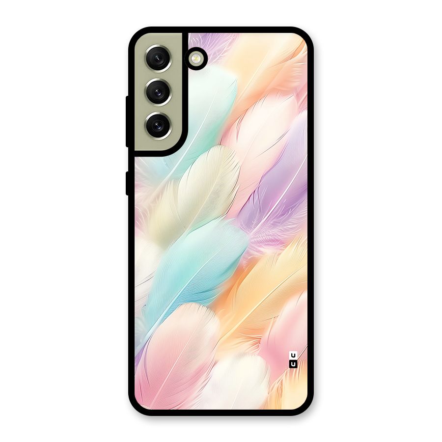 Pastel Feather Metal Back Case for Galaxy S21 FE 5G (2023)