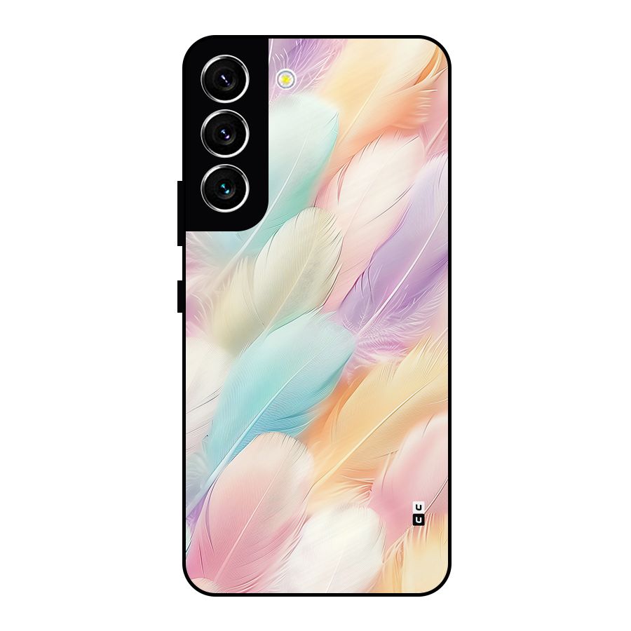 Pastel Feather Metal Back Case for Galaxy S22 5G