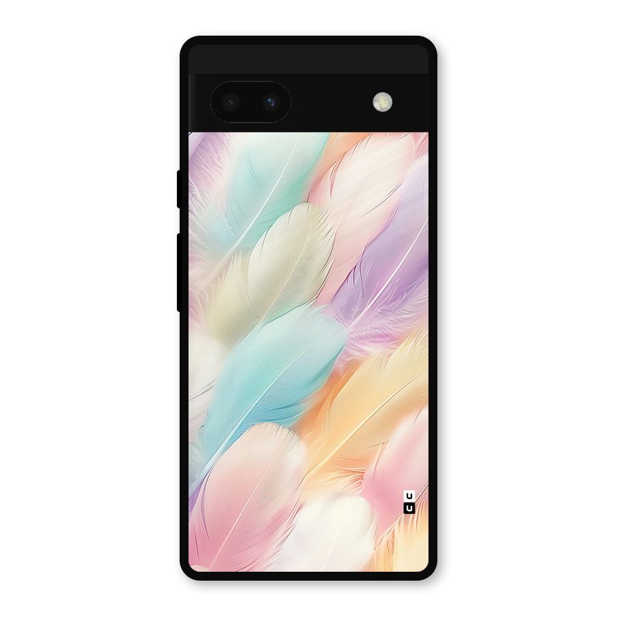 Pastel Feather Metal Back Case for Google Pixel 6a