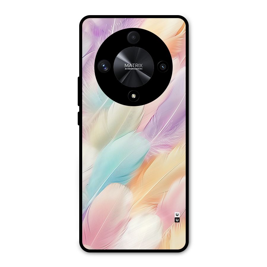 Pastel Feather Metal Back Case for Honor X9b