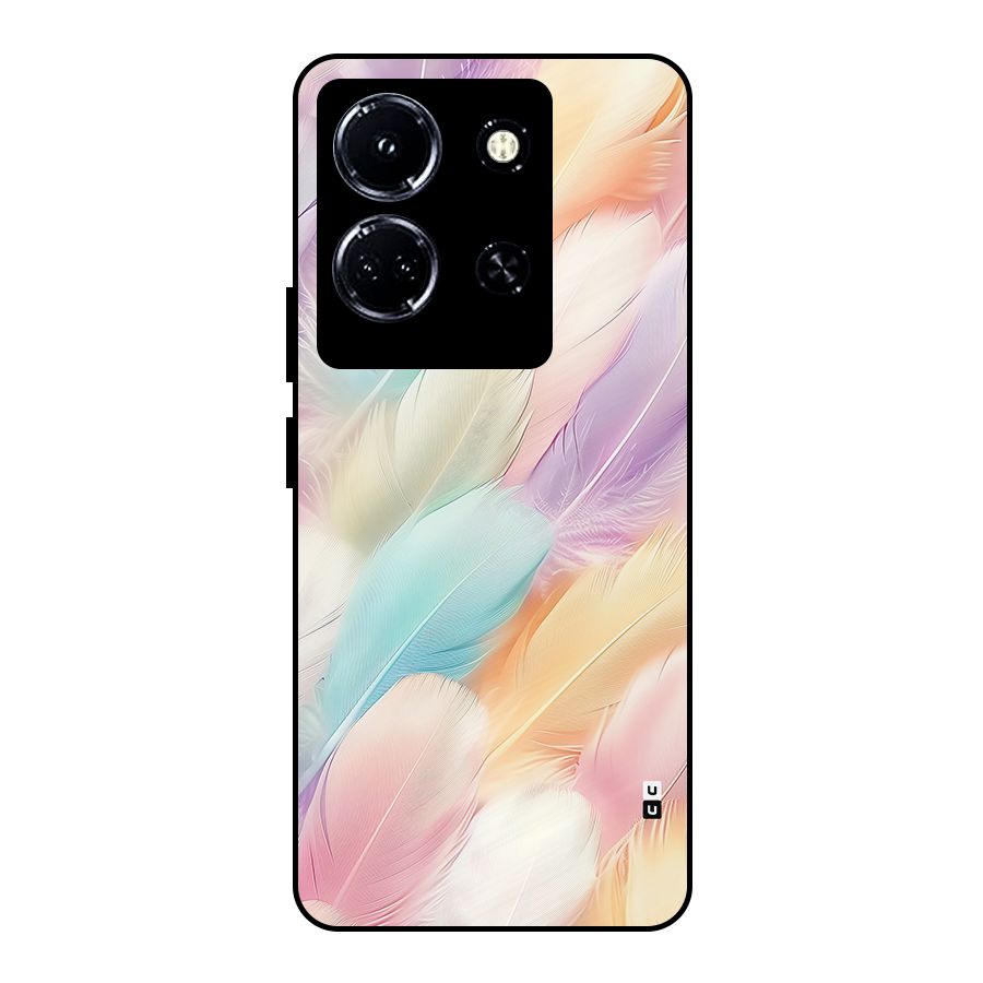 Pastel Feather Metal Back Case for Infinix Note 30 5G