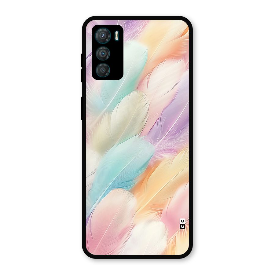 Pastel Feather Metal Back Case for Moto G42