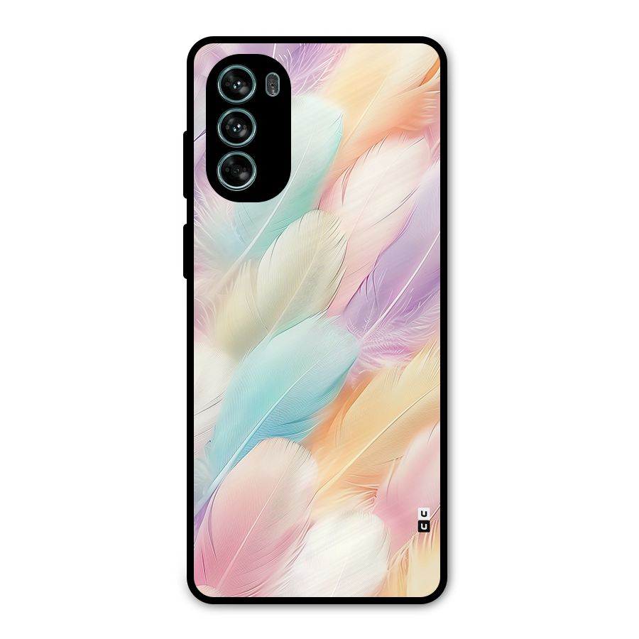 Pastel Feather Metal Back Case for Moto G62