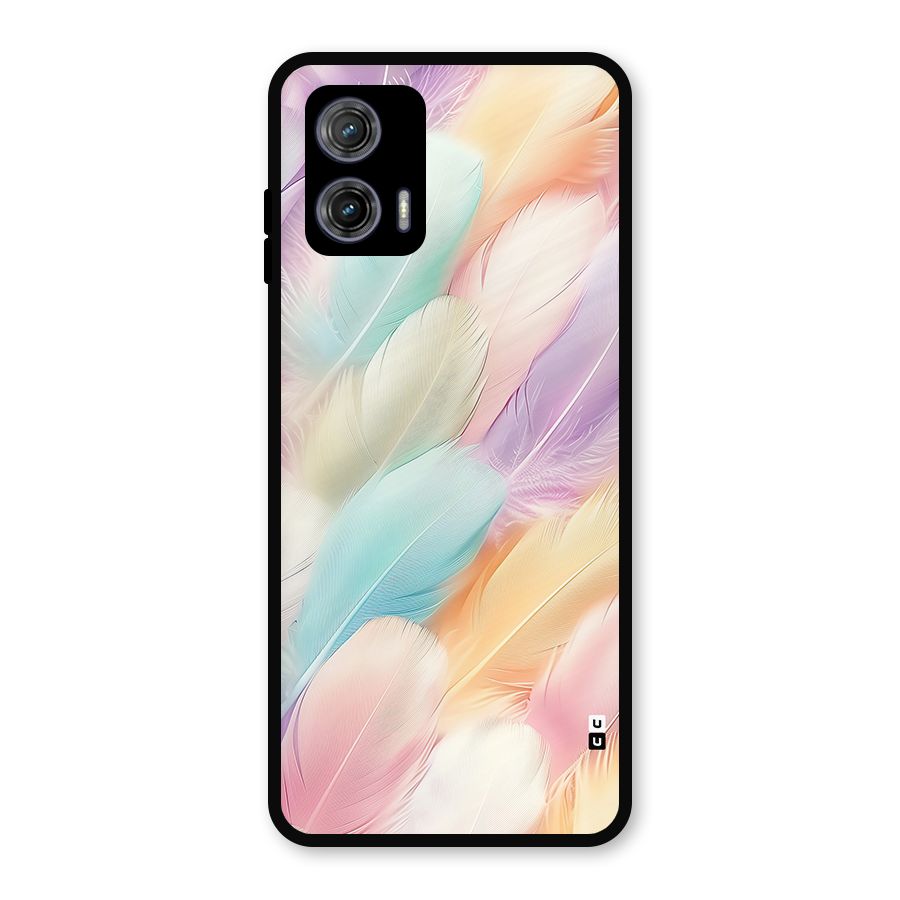Pastel Feather Metal Back Case for Moto G73