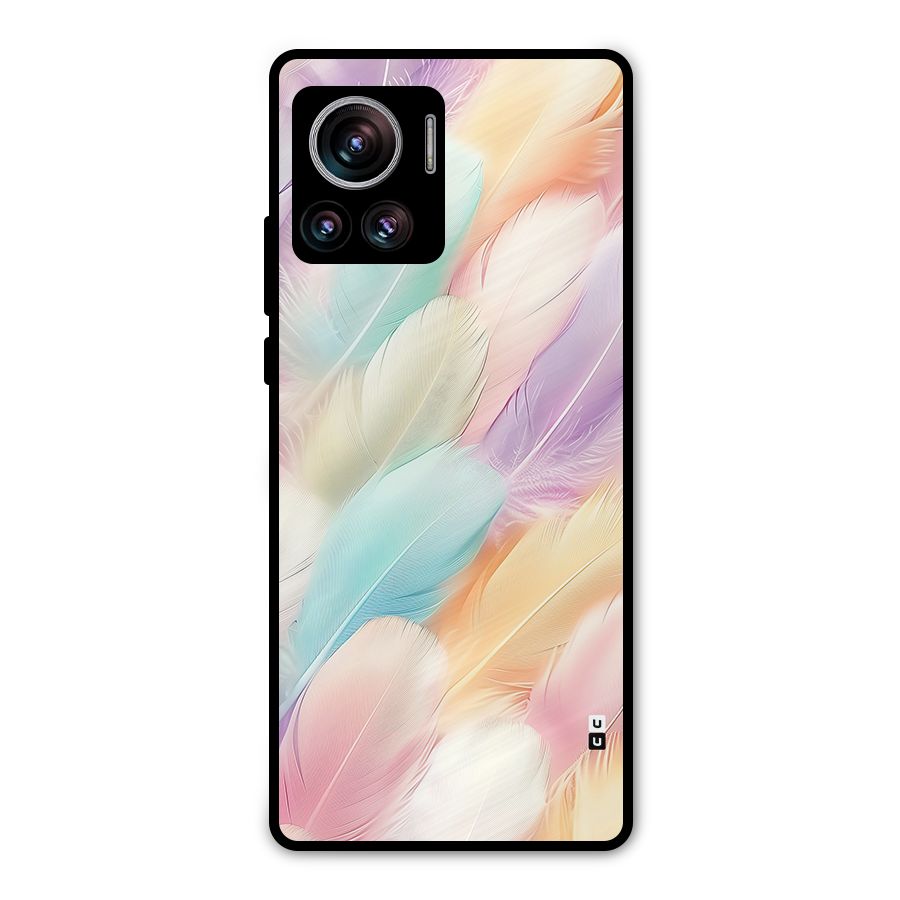 Pastel Feather Metal Back Case for Motorola Edge 30 Ultra