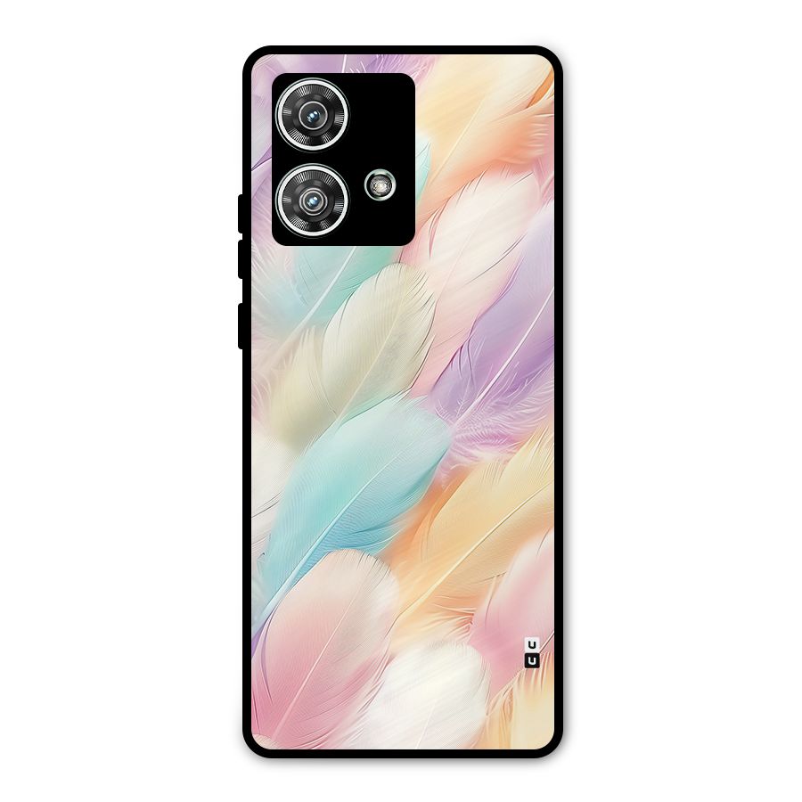 Pastel Feather Metal Back Case for Motorola Edge 40 Neo