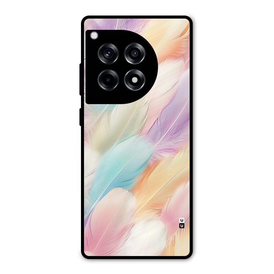 Pastel Feather Metal Back Case for OnePlus 12R