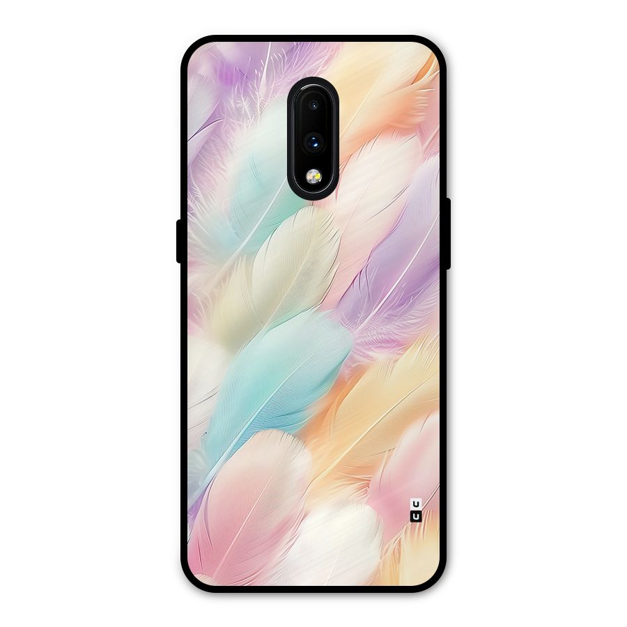 Pastel Feather Metal Back Case for OnePlus 7