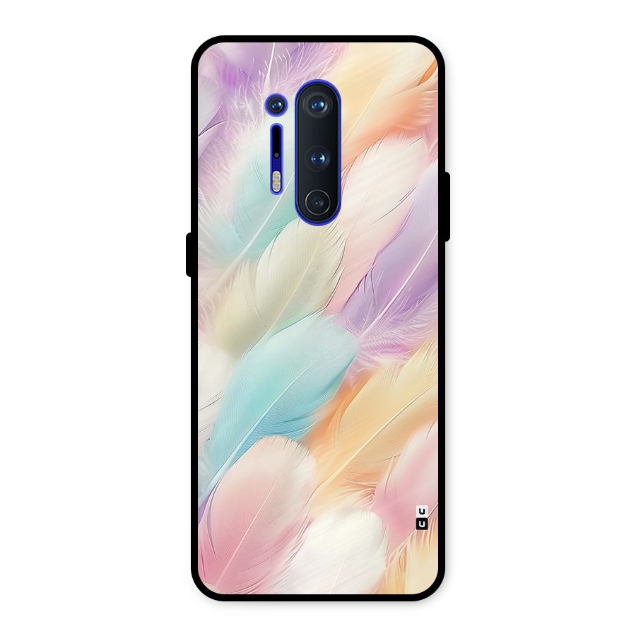 Pastel Feather Metal Back Case for OnePlus 8 Pro