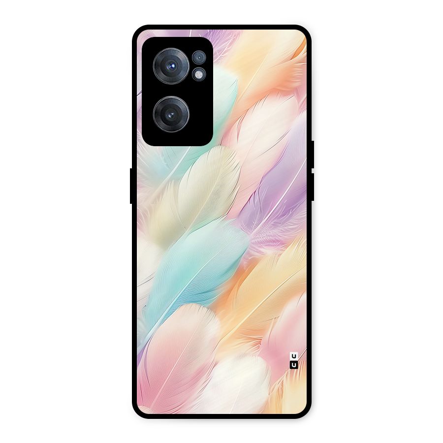 Pastel Feather Metal Back Case for OnePlus Nord CE 2 5G
