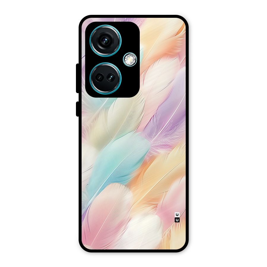 Pastel Feather Metal Back Case for OnePlus Nord CE 3 5G