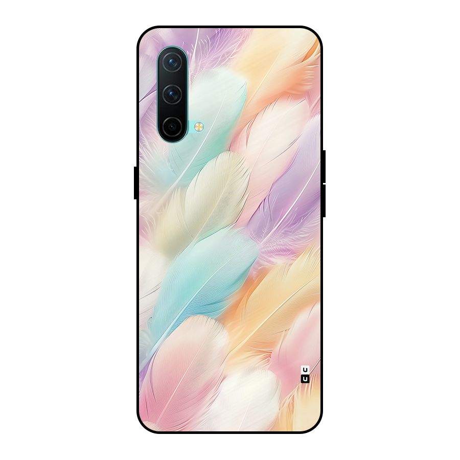 Pastel Feather Metal Back Case for OnePlus Nord CE 5G