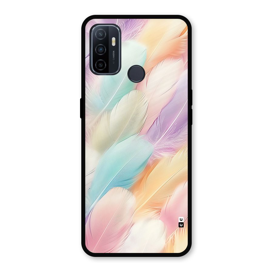 Pastel Feather Metal Back Case for Oppo A53