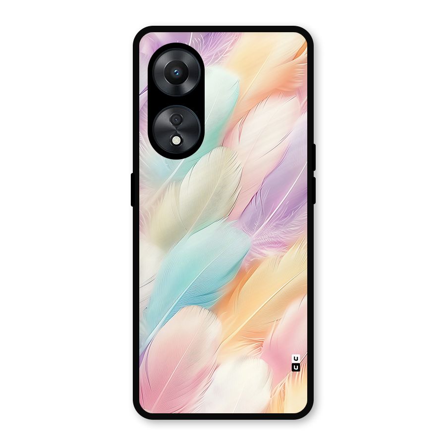 Pastel Feather Metal Back Case for Oppo A78
