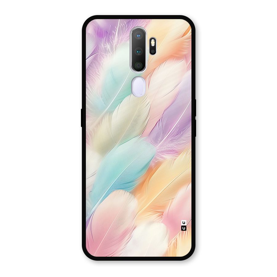 Pastel Feather Metal Back Case for Oppo A9 (2020)