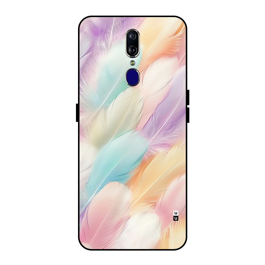 Pastel Feather Metal Back Case for Oppo F11