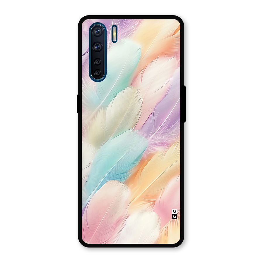 Pastel Feather Metal Back Case for Oppo F15