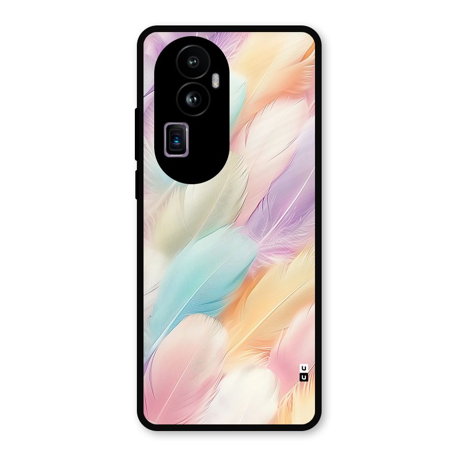 Pastel Feather Metal Back Case for Oppo Reno10 Pro Plus