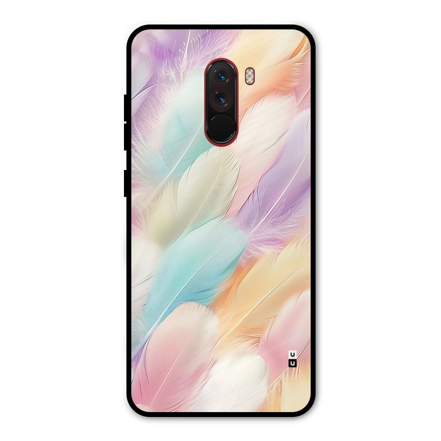 Pastel Feather Metal Back Case for Poco F1