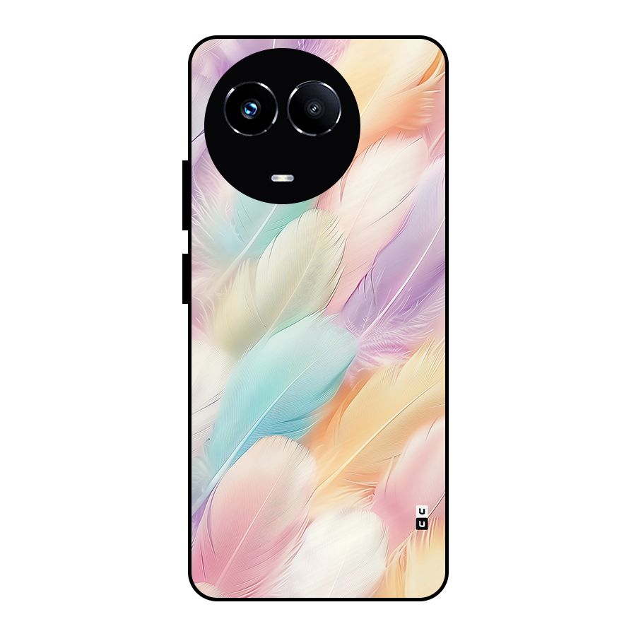Pastel Feather Metal Back Case for Realme 11 5G