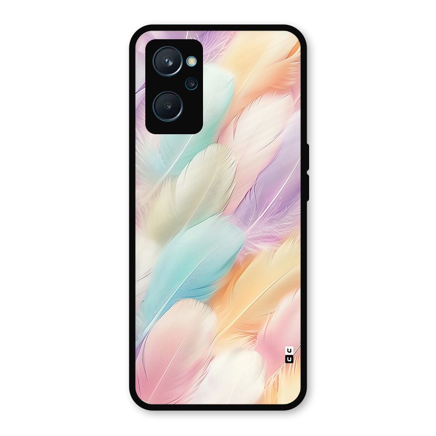 Pastel Feather Metal Back Case for Realme 9i