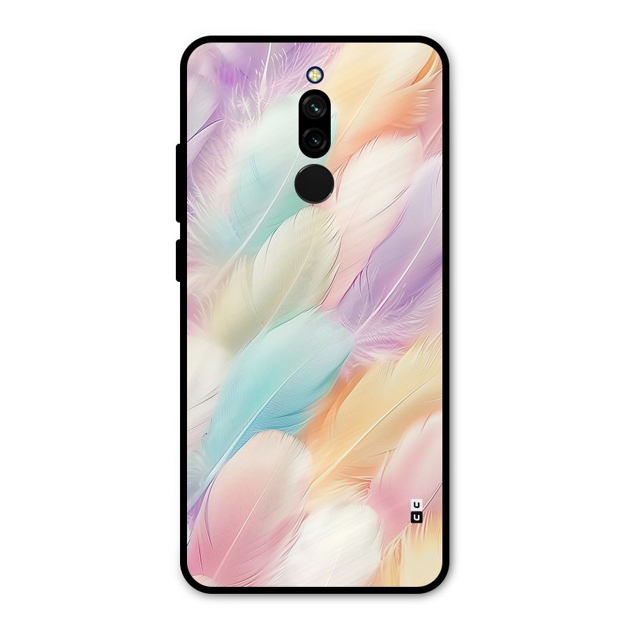 Pastel Feather Metal Back Case for Redmi 8