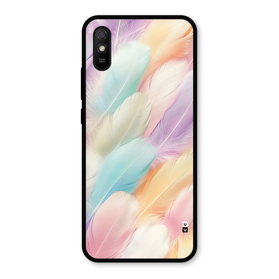 Pastel Feather Metal Back Case for Redmi 9i