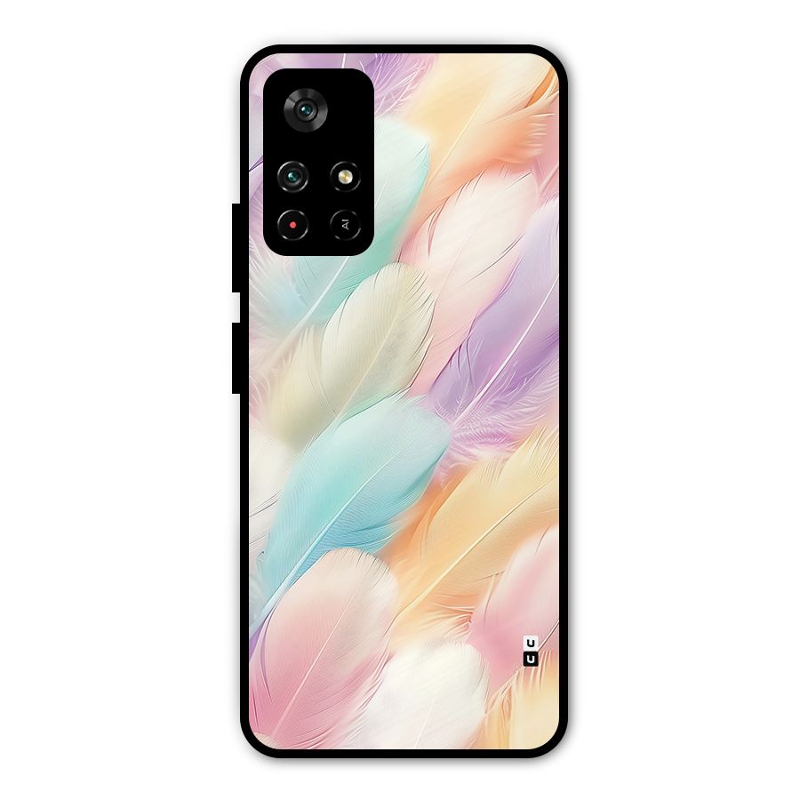 Pastel Feather Metal Back Case for Redmi Note 11T 5G