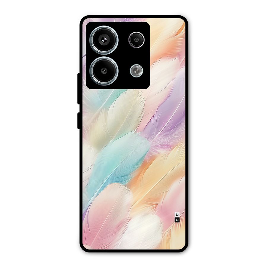 Pastel Feather Metal Back Case for Redmi Note 13 Pro 5G