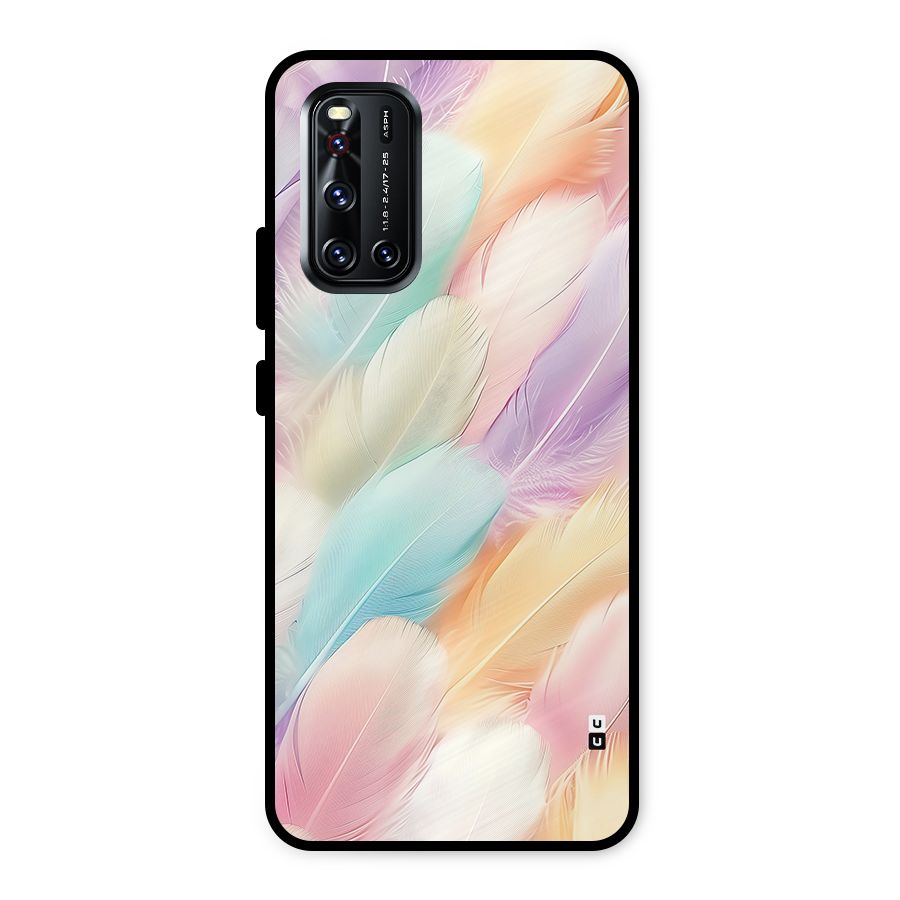 Pastel Feather Metal Back Case for Vivo V19
