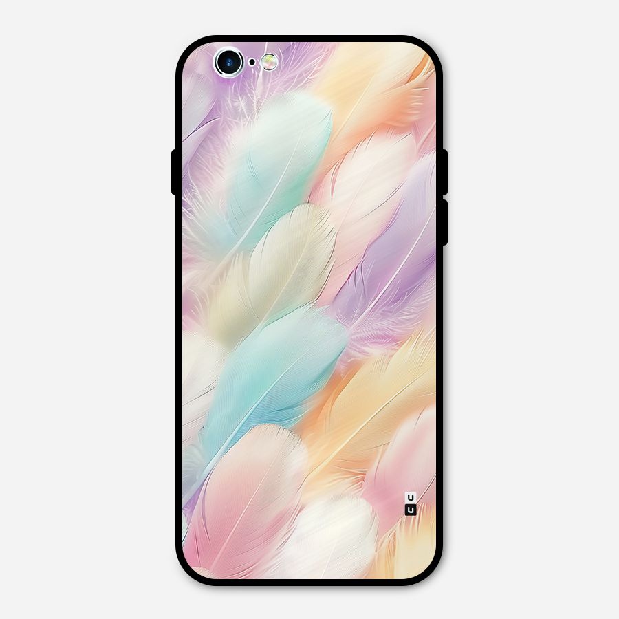 Pastel Feather Metal Back Case for iPhone 6 6s