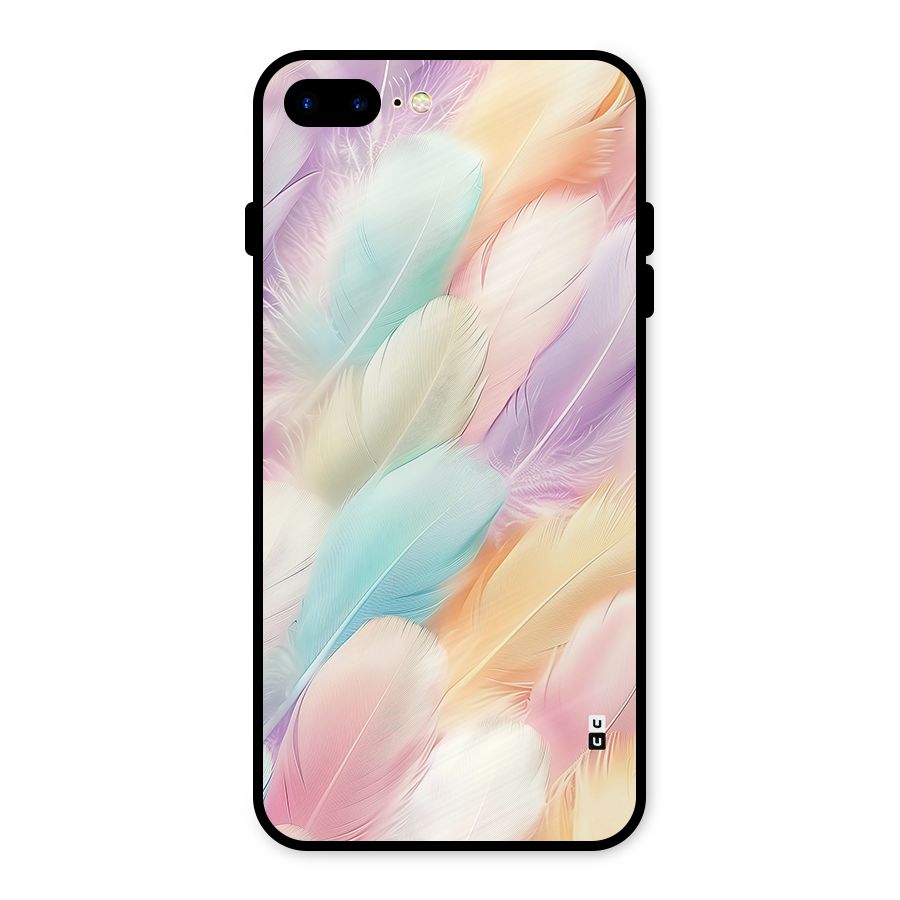 Pastel Feather Metal Back Case for iPhone 8 Plus