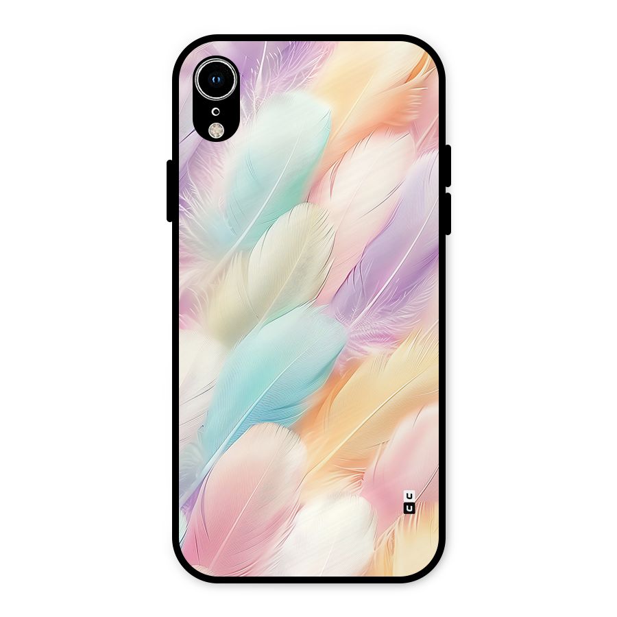 Pastel Feather Metal Back Case for iPhone XR