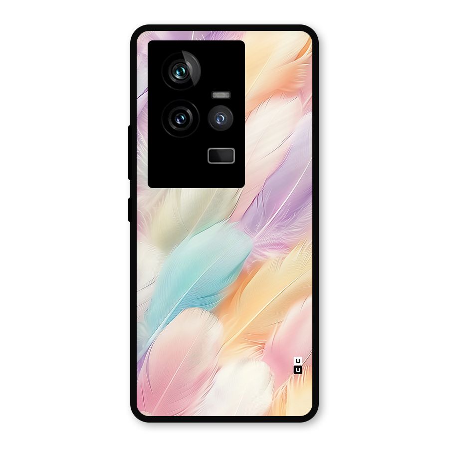 Pastel Feather Metal Back Case for iQOO 11 5G