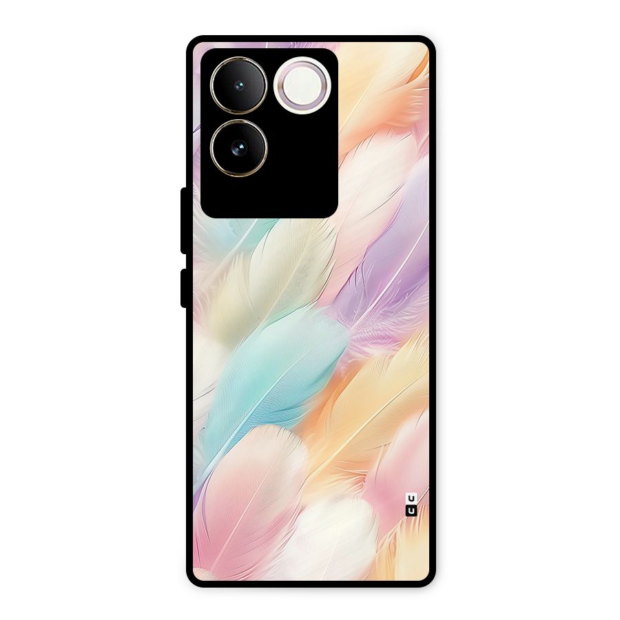 Pastel Feather Metal Back Case for iQOO Z7 Pro